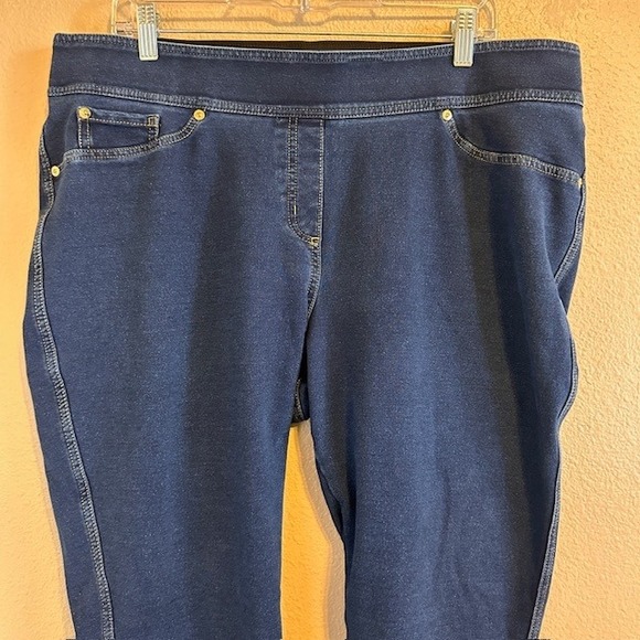 Nygard Slims Indigo Women's Pull on Dark Wash Jean Jeggings Stretch XL (18-20) - Picture 3 of 8